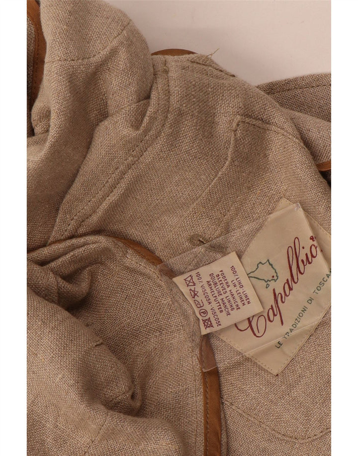 Capalbio Mens Utility Jacket IT 52 XL Beige Linen