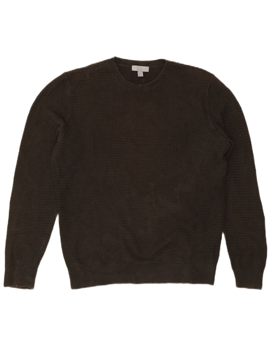 Cos Mens Crew Neck Jumper Sweater Medium Khaki Cotton