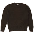 Maglione maglione girocollo da uomo in cotone kaki medio