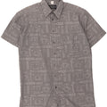 COTTON REPUBLIC Mens Short Sleeve Shirt Size 15 Medium Grey Geometric Vintage Cotton Republic and Second-Hand Cotton Republic from Messina Hembry 