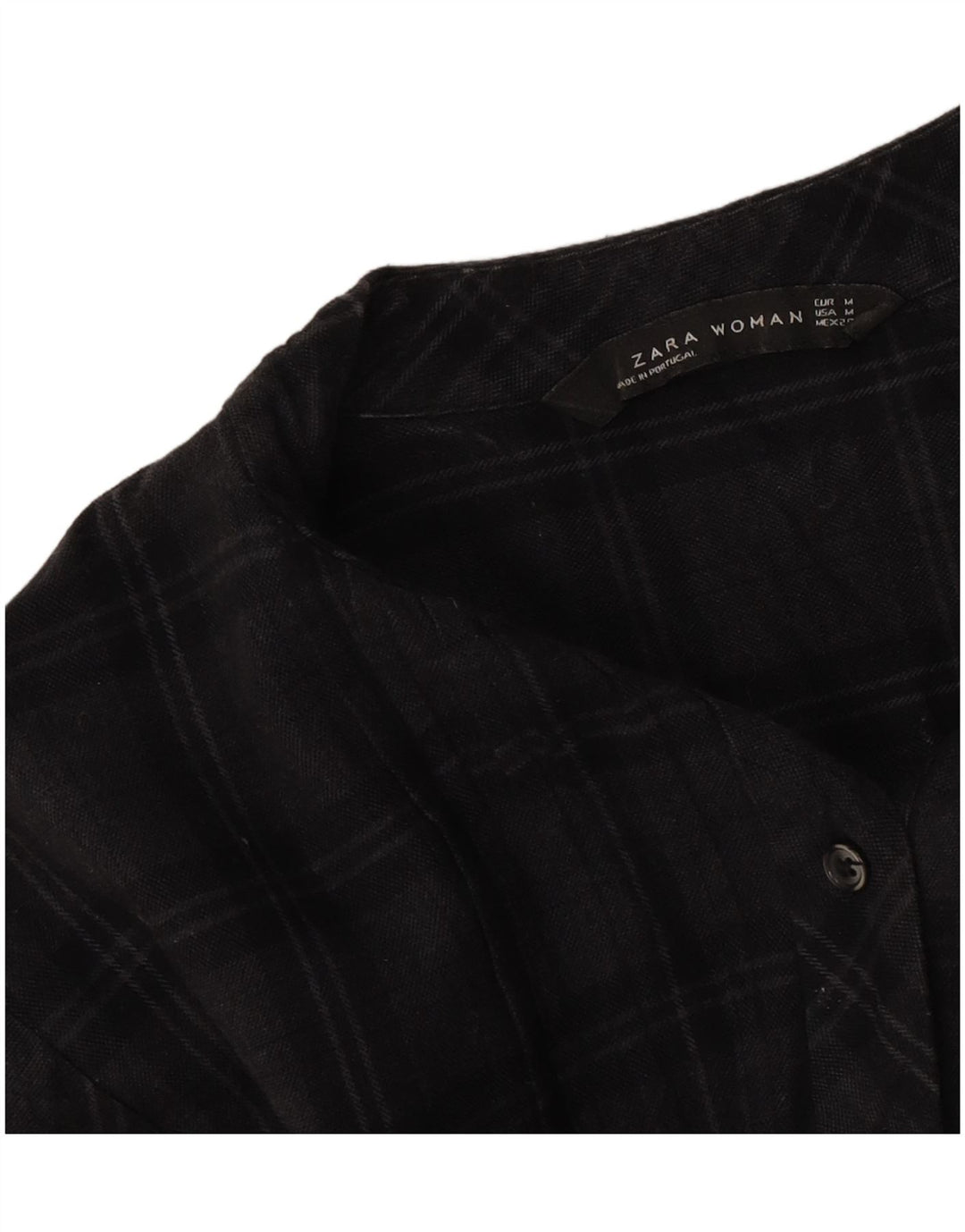 Zara Dame Langærmet Shift Dress UK 14 Medium Grey Check