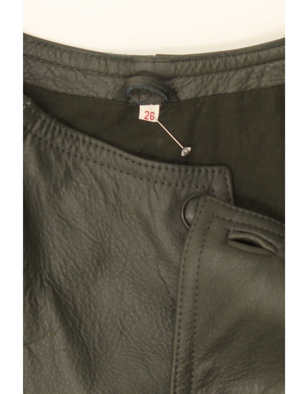 Vintage hombres montar chaqueta de cuero Reino Unido 38 medio verde colorblock