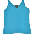 EDDIE BAUER Womens Stretch Vest Top UK 14 Medium Blue Cotton | Vintage Eddie Bauer | Thrift | Second-Hand Eddie Bauer | Used Clothing | Messina Hembry 