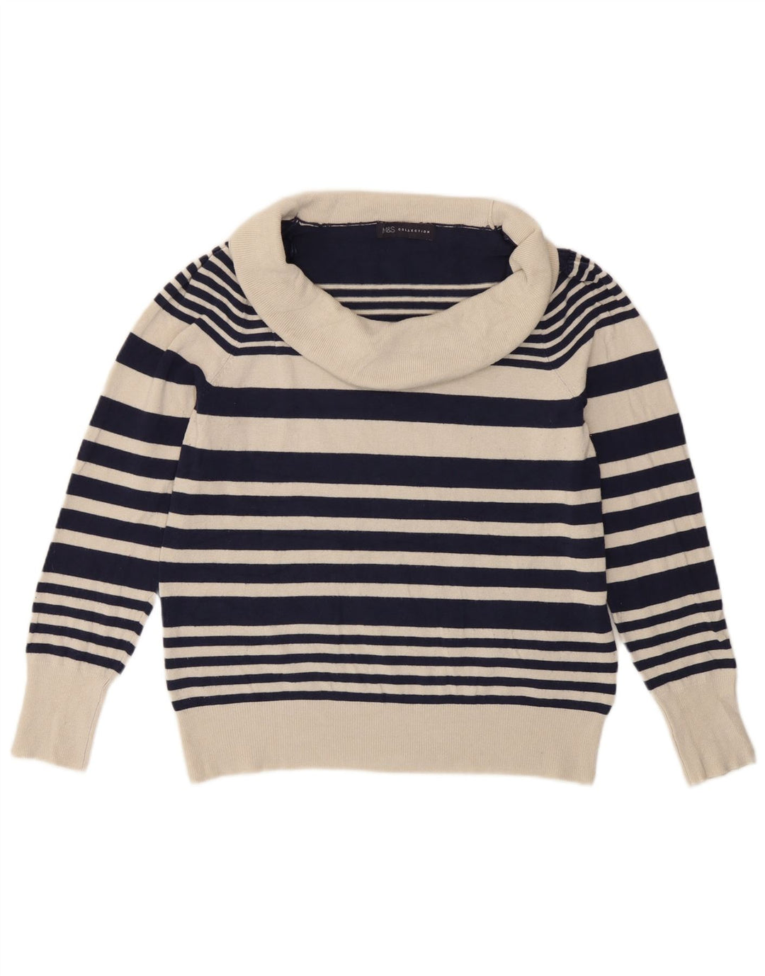 Marks & Spencer Womens Roll Neck Jumper Sweater UK 14 Large Navy Blue