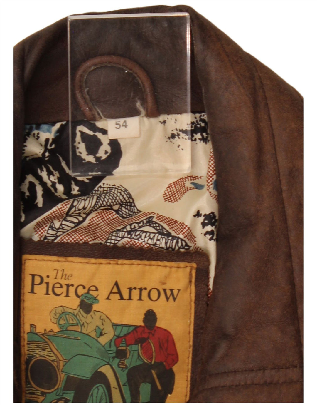 PIERCE ARROW Mens Leather Coat EU 54 2XL Brown