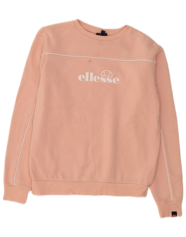 Ellesse Womens Graphic Oversized Sweatshirt Pullover UK 10 Small Orange