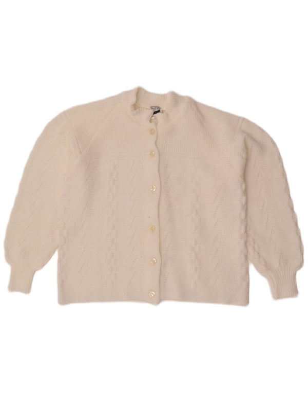 Bayer Womens Crop Cardigan Sweater UK 8 Small White Polyacrylic