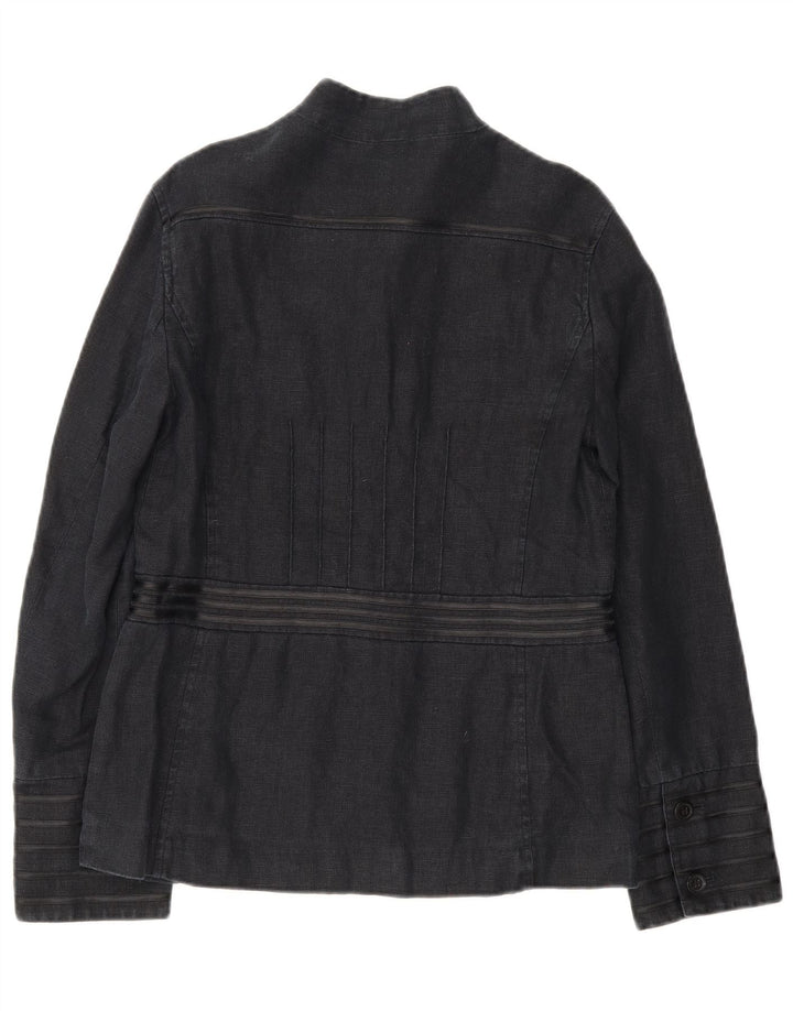 Laura Ashley Veste blazer militaire à 6 boutons pour femme UK 12 Bleu marine moyen