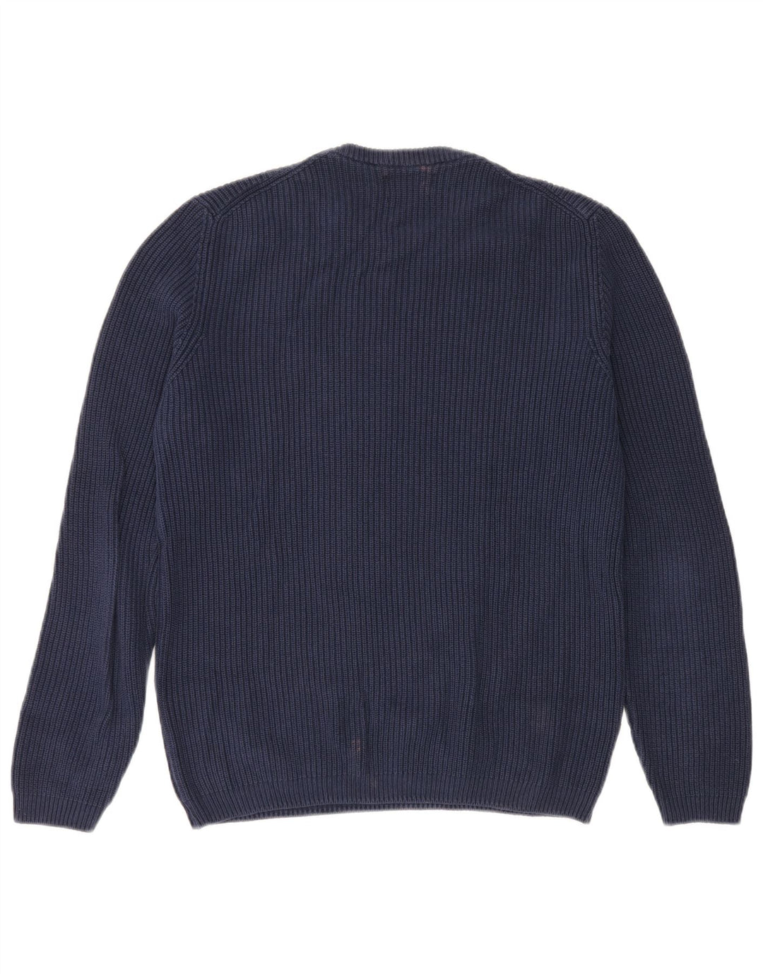 ZARA Mens Crew Neck Jumper Sweater Medium Navy Blue Cotton