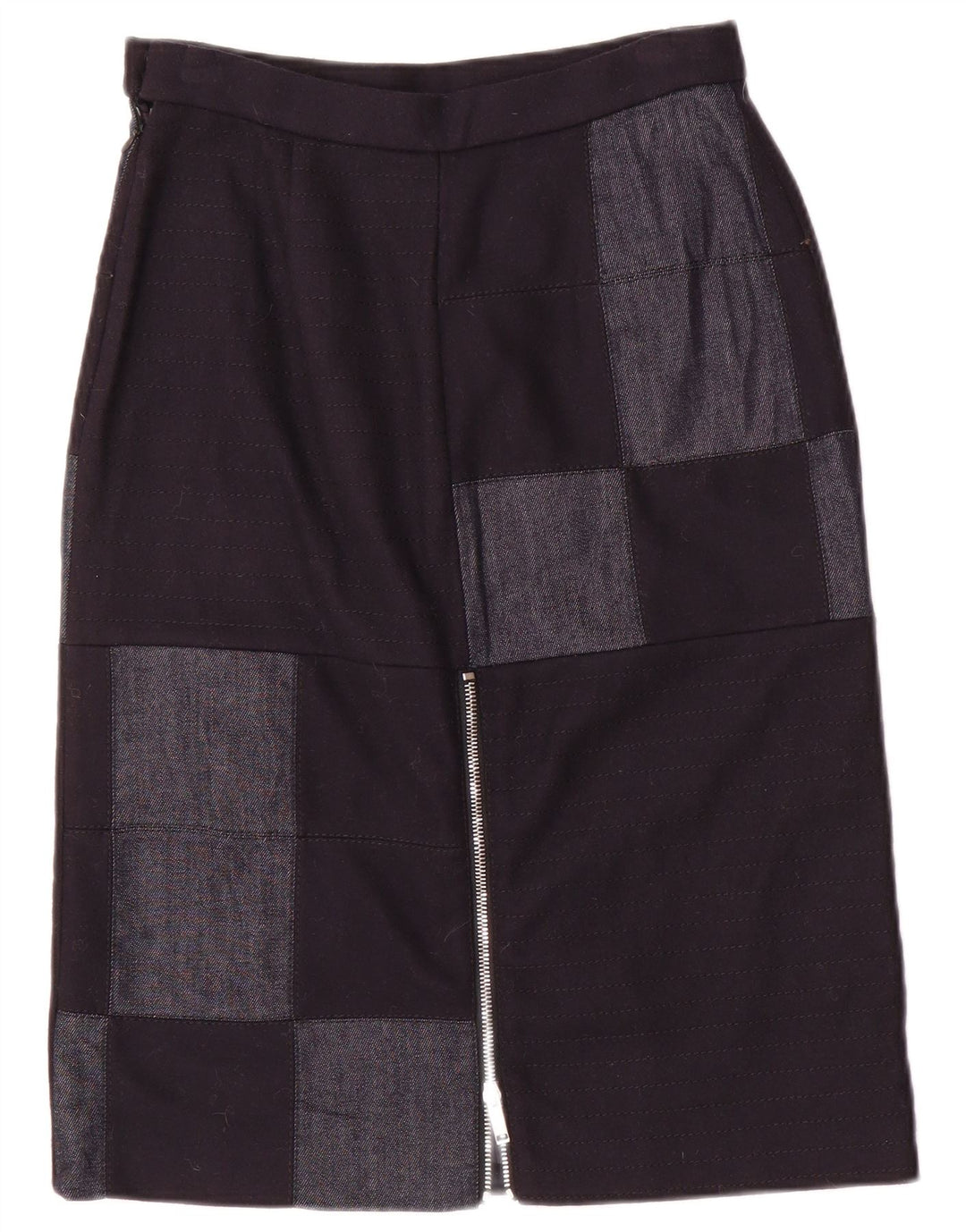 Falda midi para mujer Iceberg IT 40 Small W26 Azul marino Patchwork Nylon