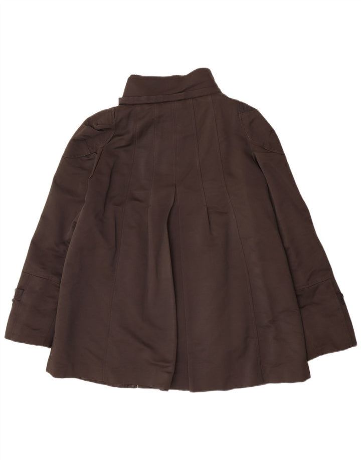 Zara Womens Windbreaker Jacket UK 14 Large Brown Cotton