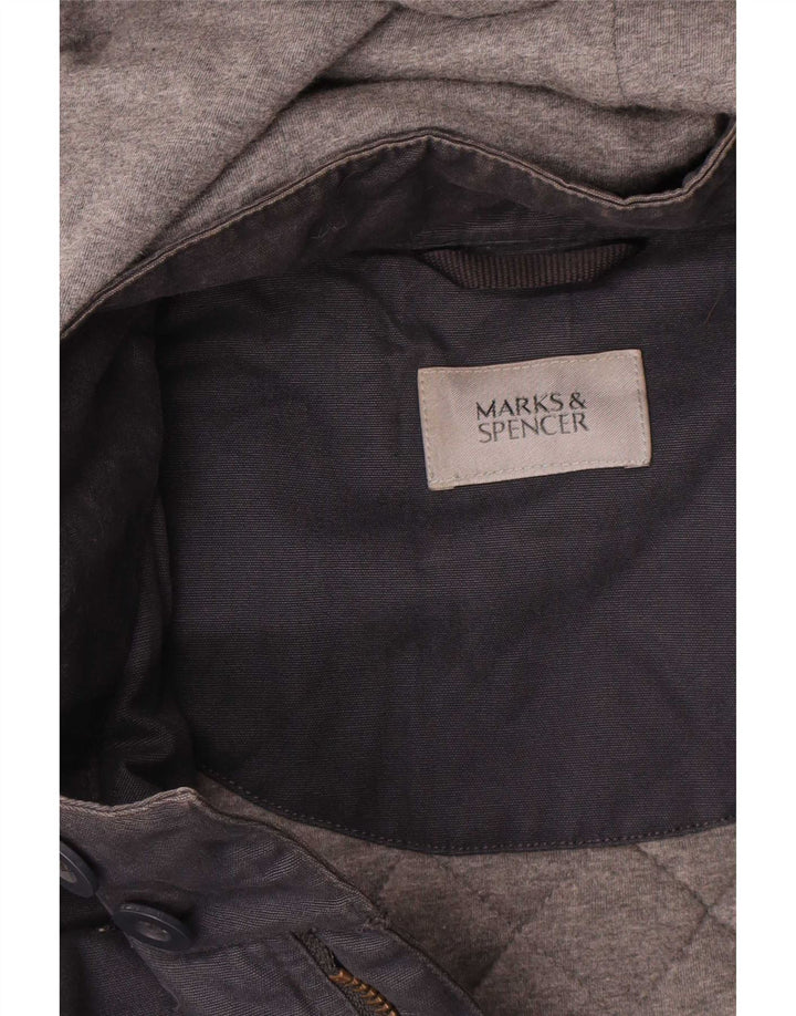 Marks & Spencer Mens Hooded Parka Jacket UK 42 XL Navy Blue