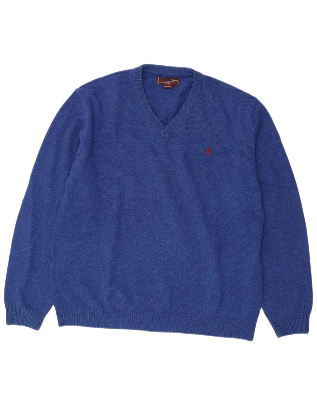 Maglione da uomo con scollo a V Marlboro Classics 3XL lana blu