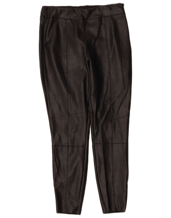 Topshop Pantaloni da donna slim in ecopelle a vita alta taglia 10 W26 L25 neri