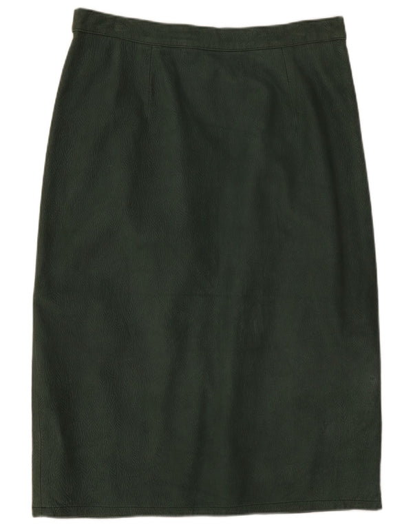 Pierre Cardin Falda de cuero para mujer IT 44 Mediana W26 Verde Floral