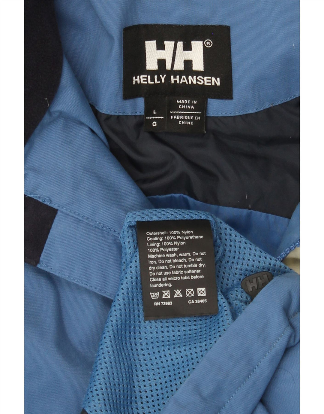 Helly Hansen Mens Hooded Windbreaker Jacket UK 40 Large Blue Colourblock