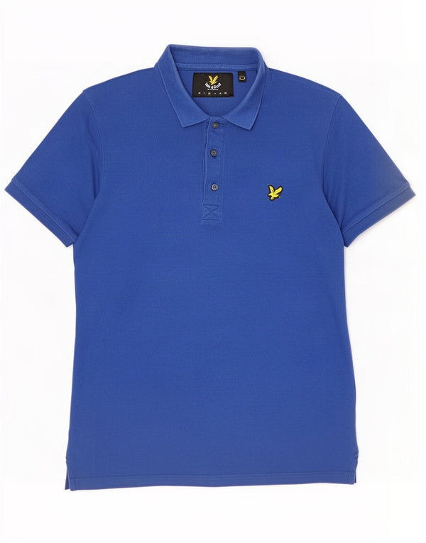 Lyle & Scott Mens Polo Shirt Medium Blue Cotton