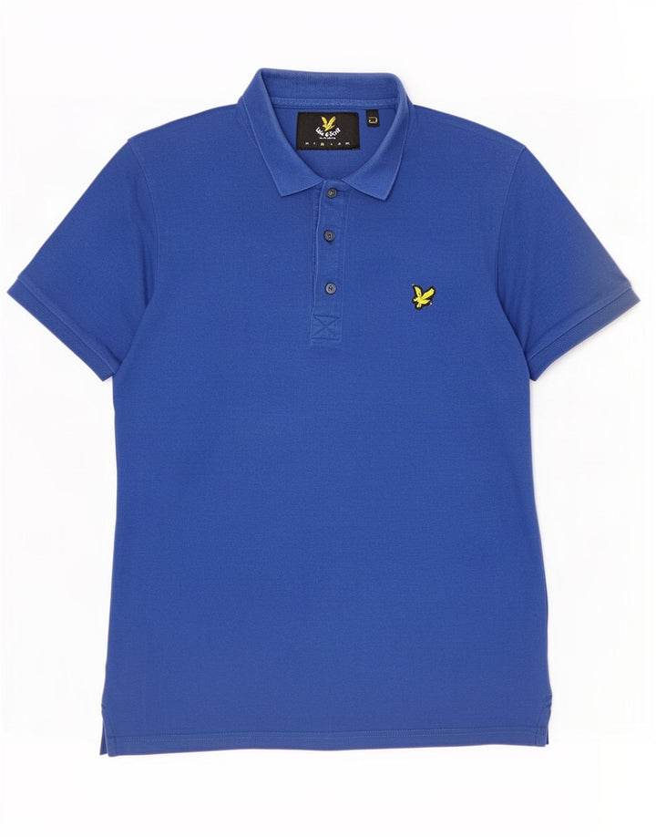 Lyle & Scott Mens Polo Shirt Medium Blue Cotton