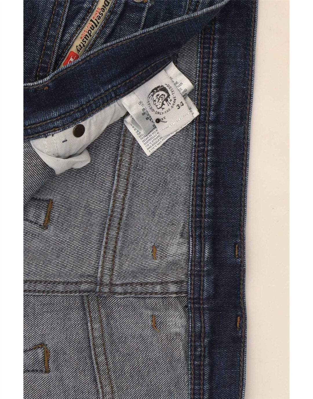 Diesel Mens Slim Jeans W34 L31 Navy Blue Cotton