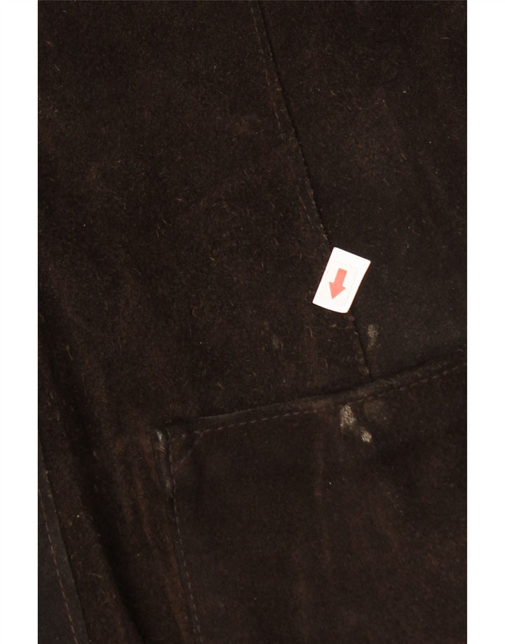 Vintage Womens Suede Jacket UK 12 Medium Brown