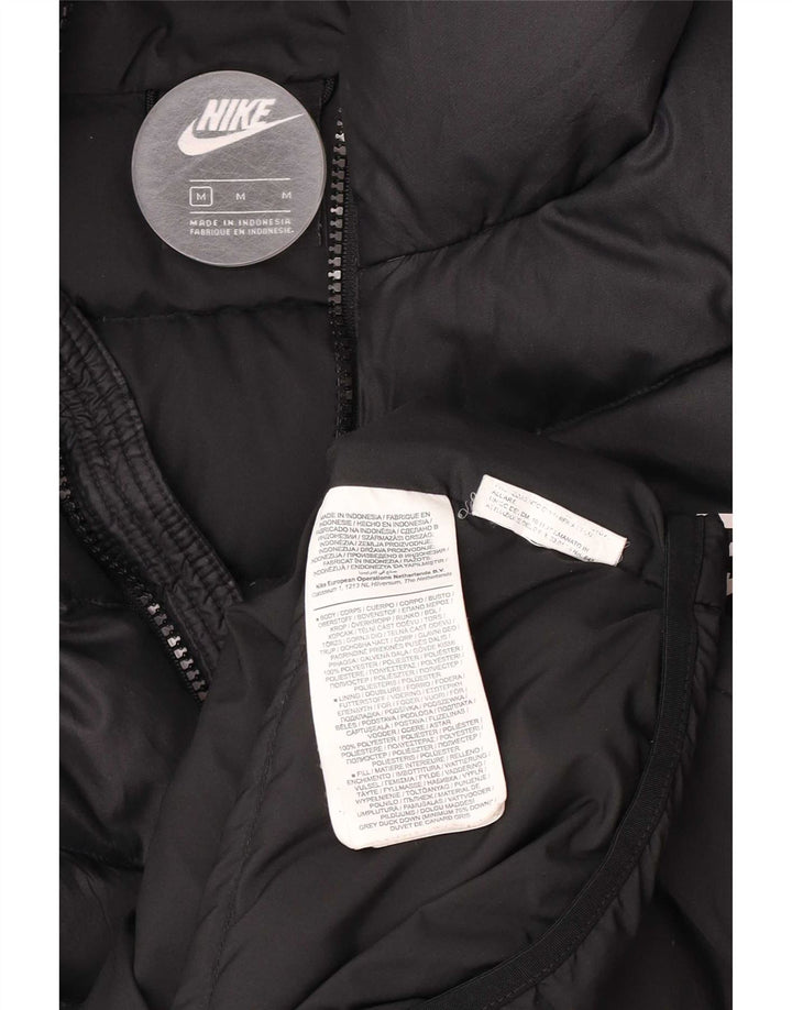 Giacca imbottita con cappuccio Nike da uomo UK 38 medio nero poliestere