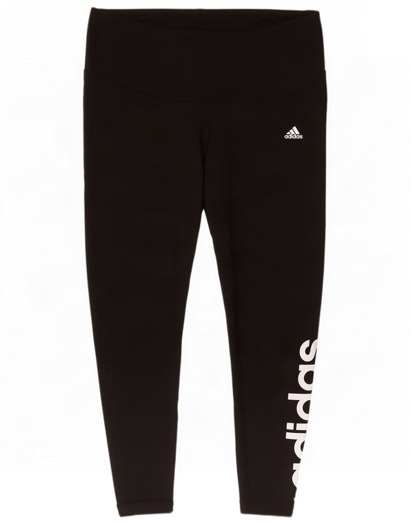 Adidas Womens Graphic Leggings UK 24/26 2XL Black Cotton