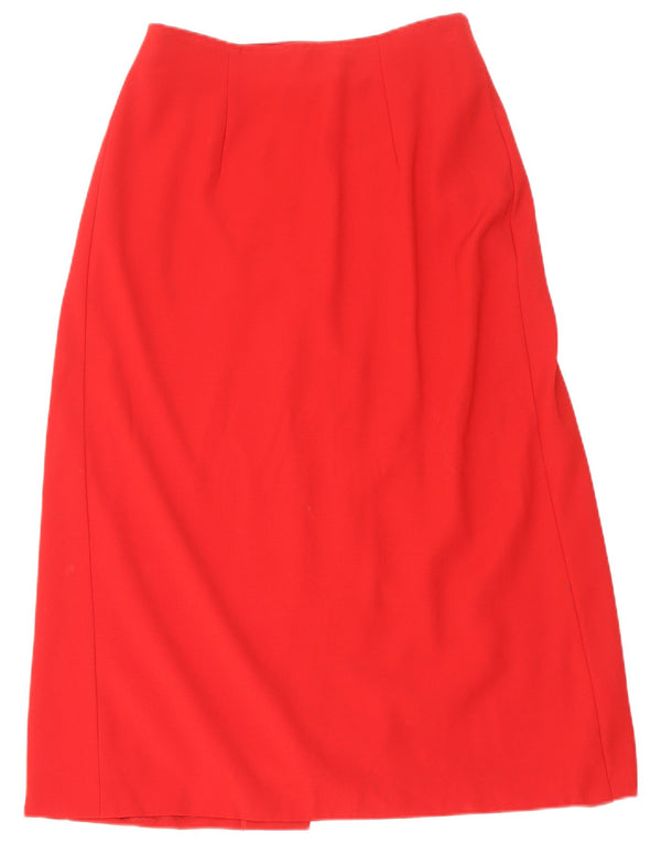 Lola Zanini Kvinder slå-om nederdel W29 Medium Red Virgin Wool