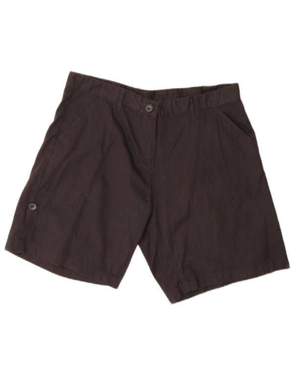 Mountain Warehouse Womens Chino Shorts UK 14 Large W32 Black Cotton