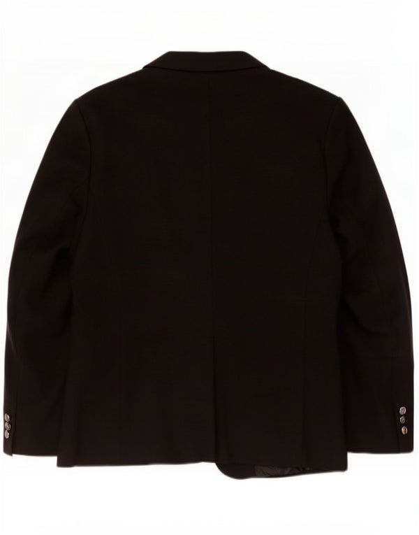 Marks & Spencer Womens 1 Button Blazer Jacket UK 20 2XL Black Cotton
