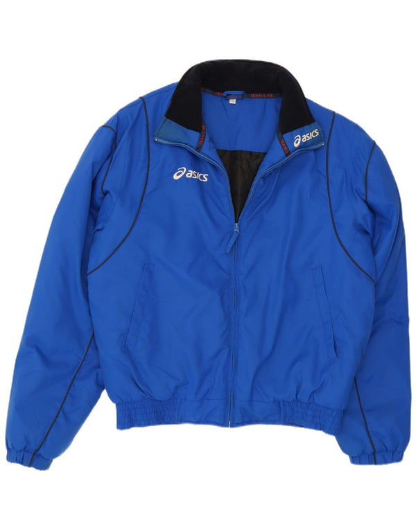 Asics Mens Tracksuit Top Jacket Large Blue Nylon