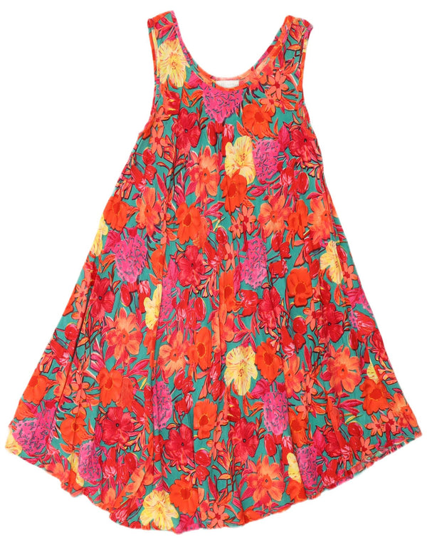 Marila Γυναικείο Αμάνικο Φόρεμα Σκηνής UK 14 Medium Red Floral Viscose