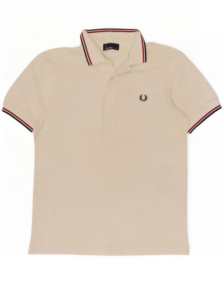 Fred Perry Mens Polo Shirt Medium White Cotton