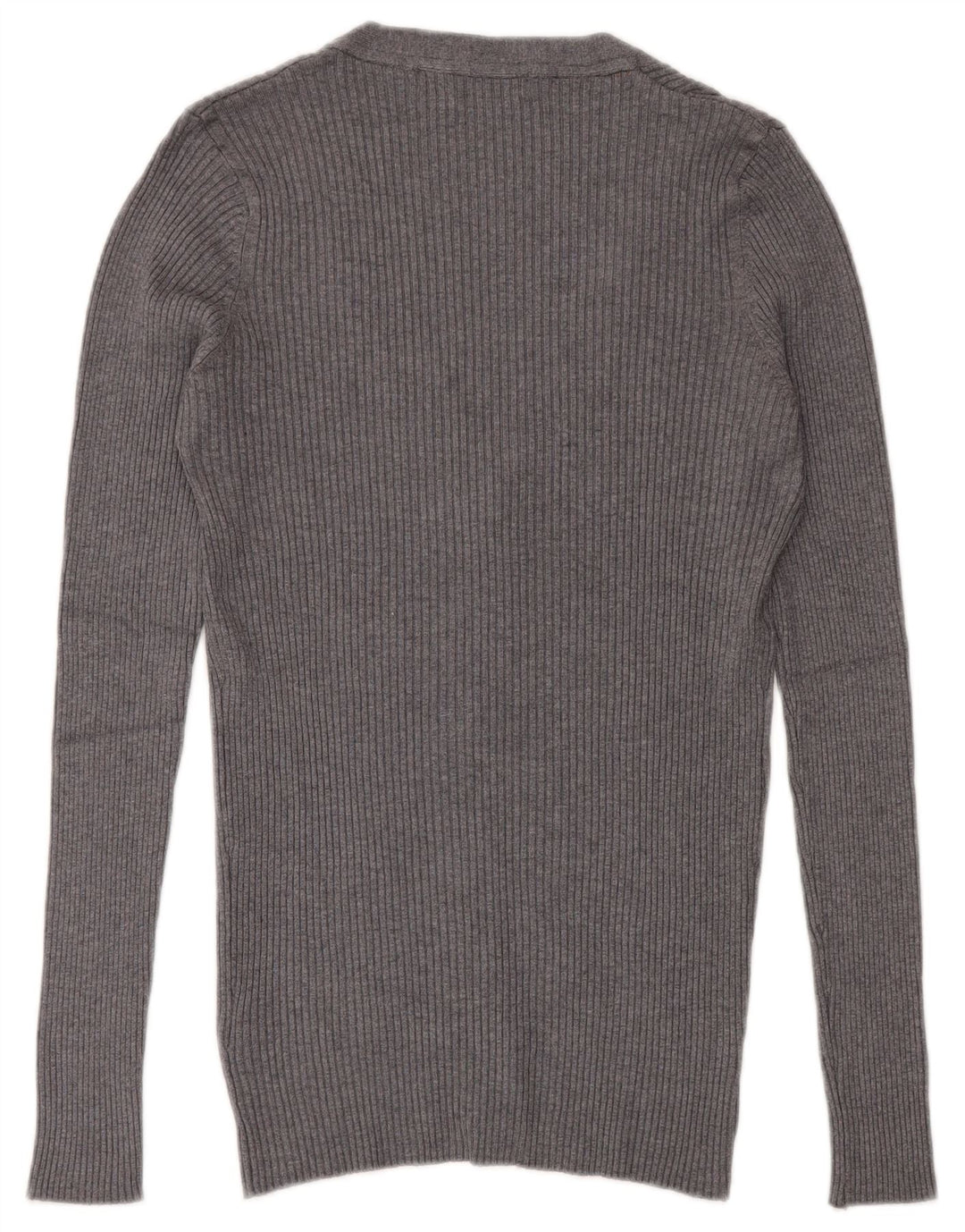 Zara Herren-Cardigan-Pullover Mittelgraue Viskose