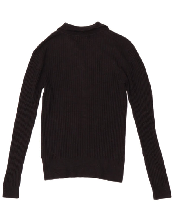 Polo a maniche lunghe da donna Marks & Spencer UK 8 Small in viscosa nera