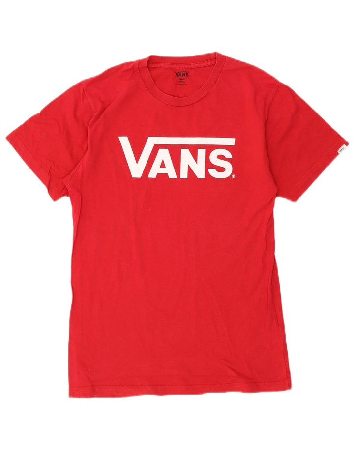 Vans - Camiseta gráfica para hombre, talla pequeña, algodón rojo
