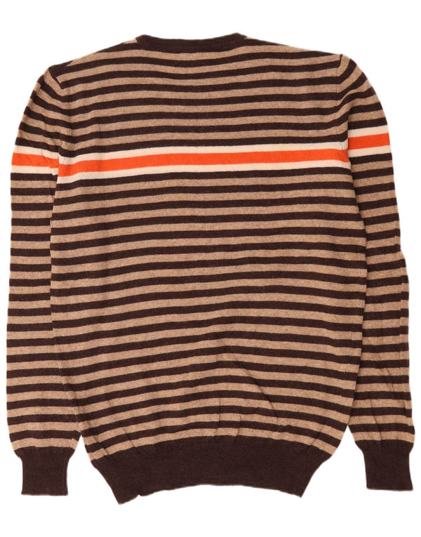 Woolrich Ανδρικό πουλόβερ με λαιμόκοψη XL μπεζ ριγέ