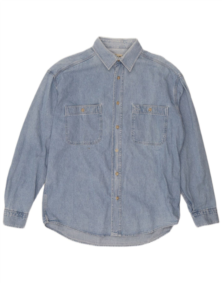 Wampum Herren Jeanshemd Mittelblau