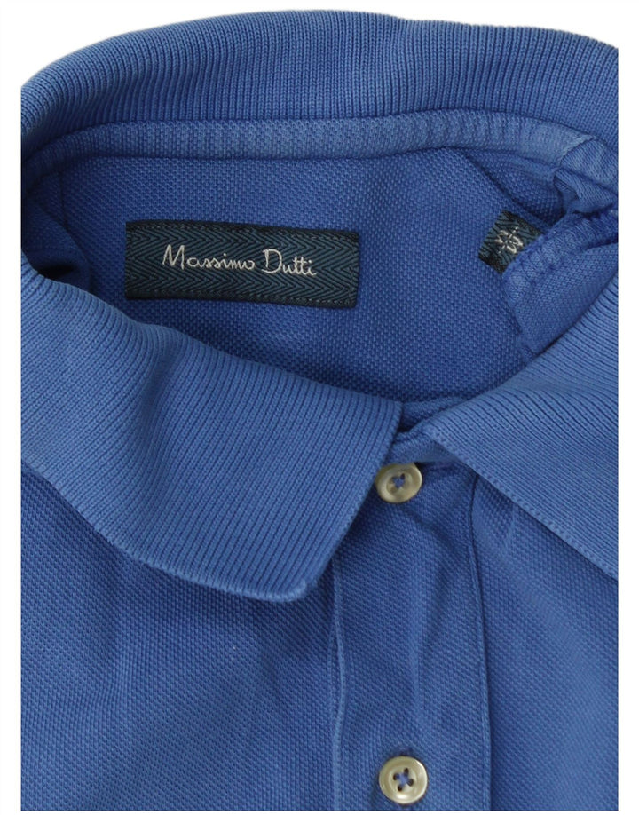 MASSIMO DUTTI Mens Polo Shirt Medium Blue