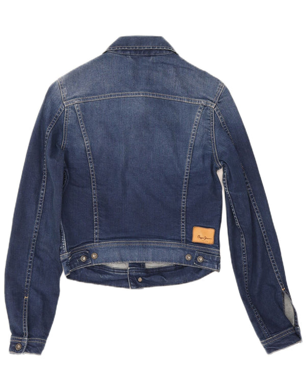 Jaqueta jeans feminina PEPE Jeans UK 10 algodão azul pequeno