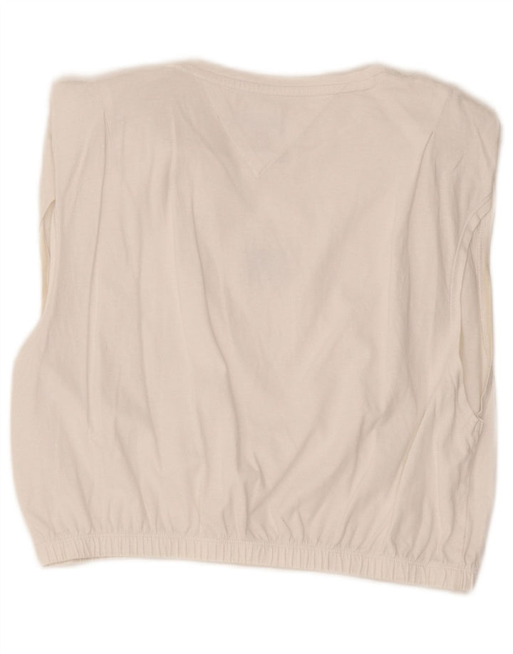 Tommy Hilfiger Womens Crop Vest Top UK 14 Large White