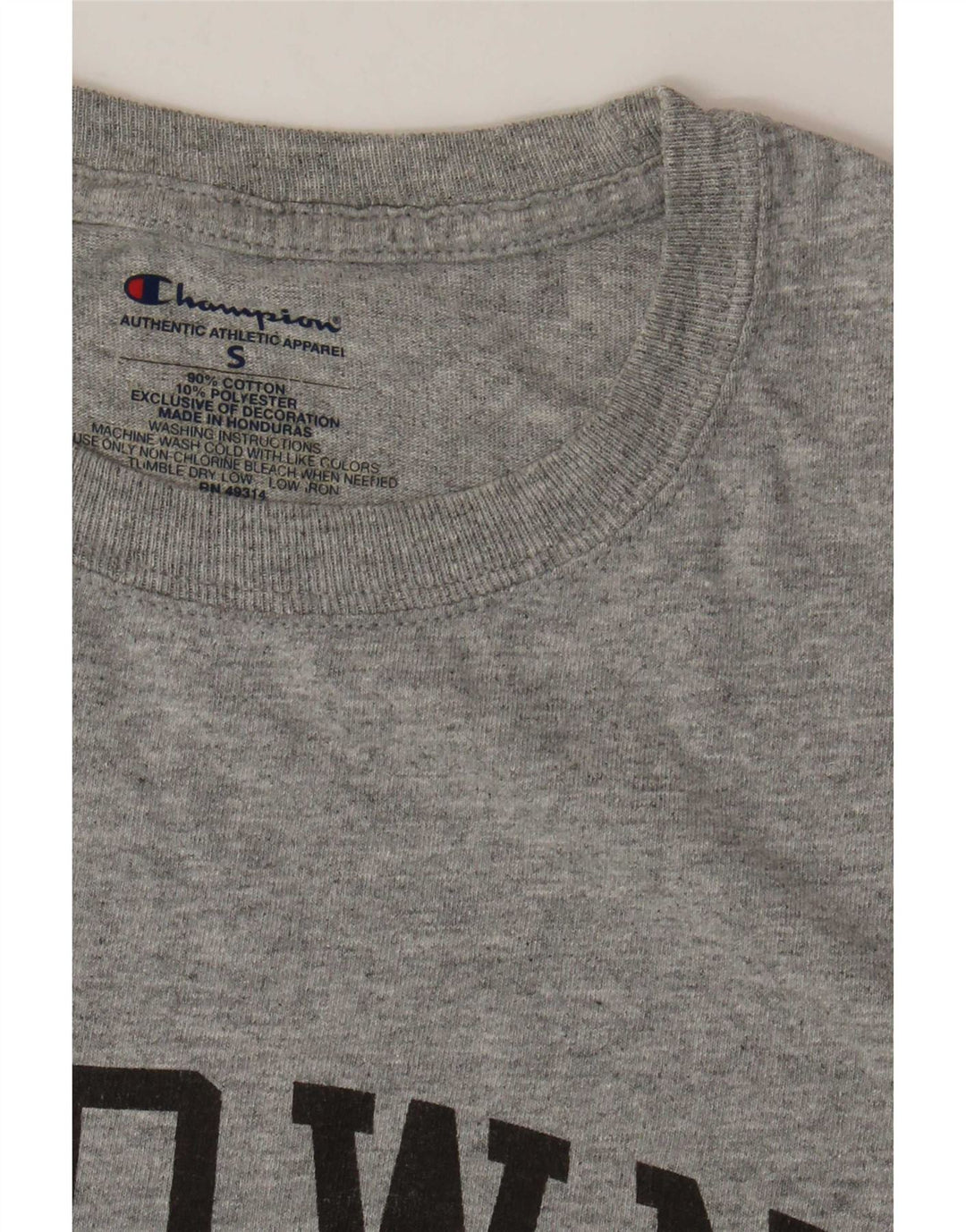 T-shirt grafica da uomo Champion Top piccola in cotone grigio