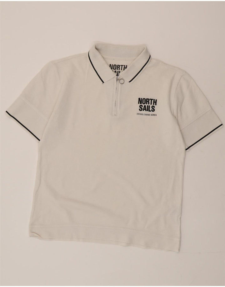 NORTH SAILS Herre grafisk poloshirt XL Hvid Bomuld