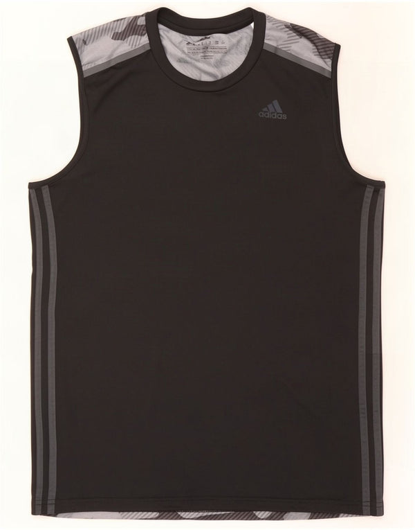 Adidas Mens Climacool Chaleco Top Grande Negro Camuflaje Poliéster