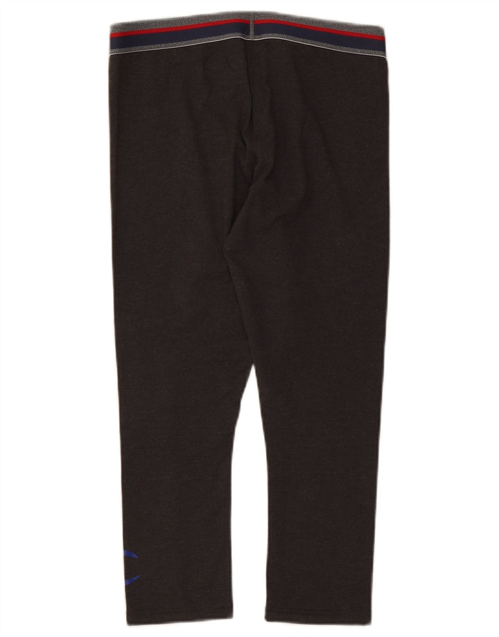 Champion Womens Graphic Capri Leggings UK 12 Medium Brown Cotton