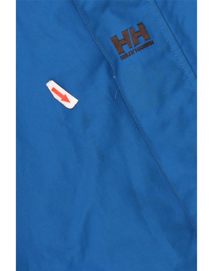 Helly Hansen Jungen-Regenjacke mit grafischer Kapuze, 13–14 Jahre, blaues Polyester