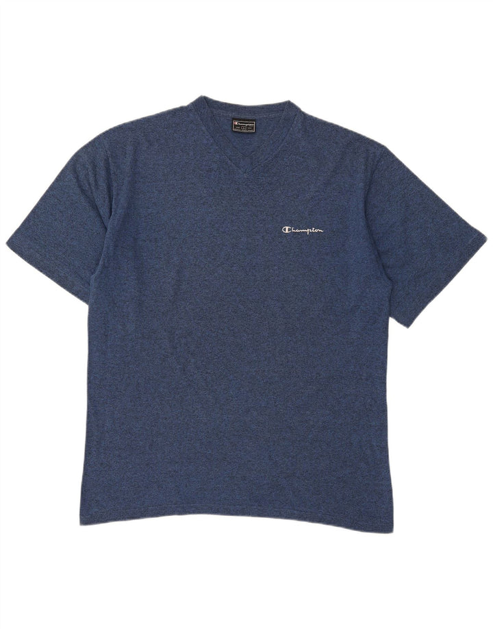 Champion Mens T-Shirt Top Large Blue Flecked