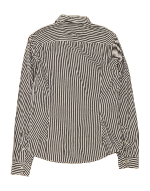 LEE Mens Shirt Medium Grey Pinstripe Cotton