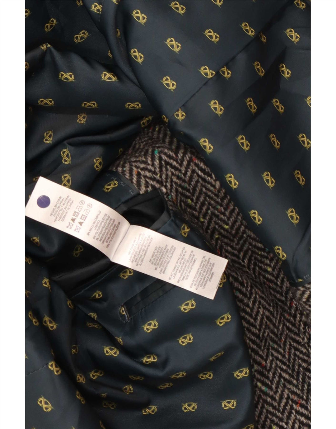 Jaqueta blazer masculina Farrell com 2 botões Reino Unido 36 pequena lã espinha de peixe cinza