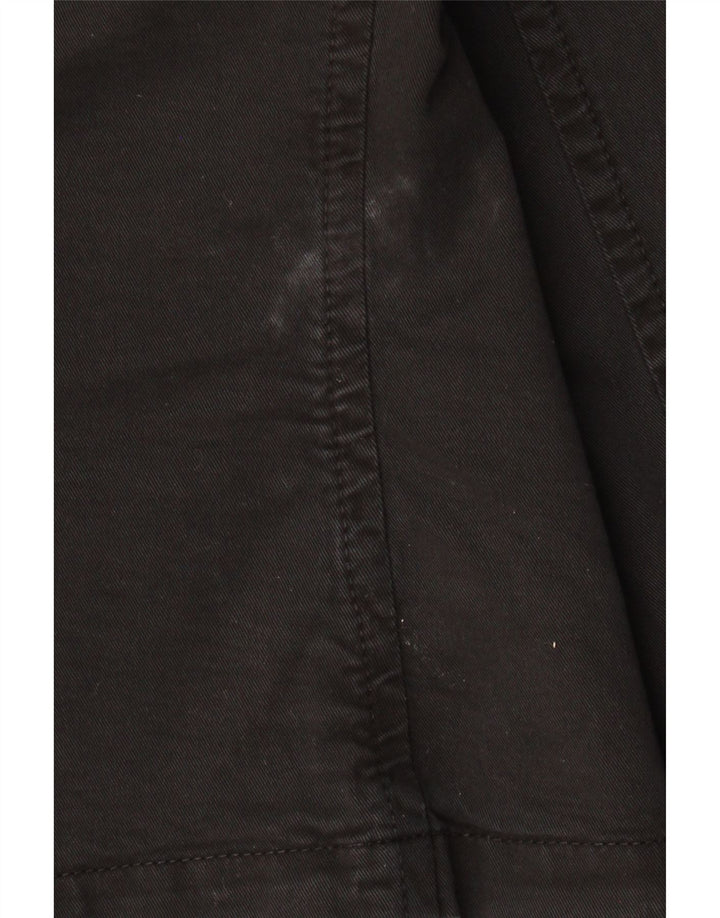ARMANI JEANS Womens Crop 3 Button Blazer Jacket IT 48 XL Black Cotton