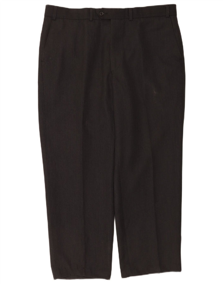 Marks & Spencer Mens Straight Suit Trousers W40 L28 Grey Polyester